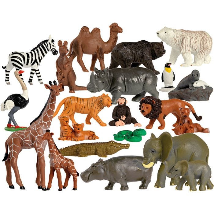 KREA villieläin, koko 3-14 cm, 21 kpl/ 1 pkt