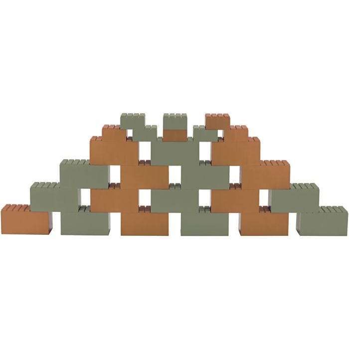 dantoy Suuret Rakennuspalikat, koko 30x15,9 - 15x8,5 cm, vihreä, oranssi, 26 kpl/ 1 pkt