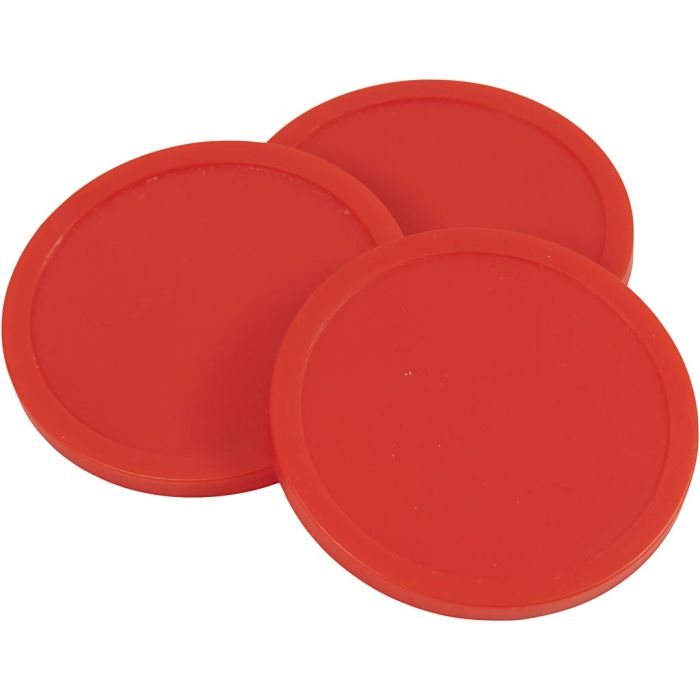 Ilmakiekko- kiekko, Kork. 0,5 cm, halk. 7,5 cm, punainen, 12 g, 15 kpl/ 1 pkt