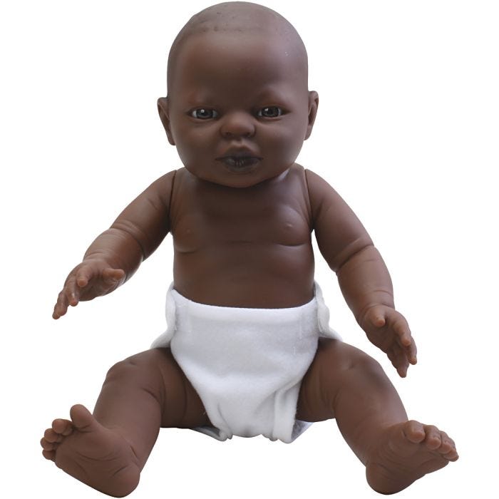 Vauvanukke, Tumma tyttö, koko 38 cm, 1 kpl