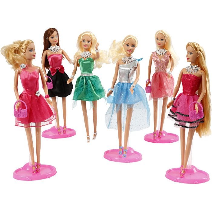 Lucy-nukke Fashion, koko 29 cm, 6 kpl/ 1 pkt