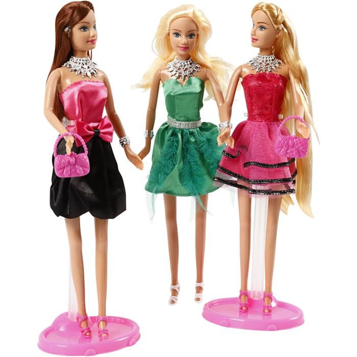 Lucy-nukke Fashion, koko 29 cm, 3 kpl/ 1 pkt