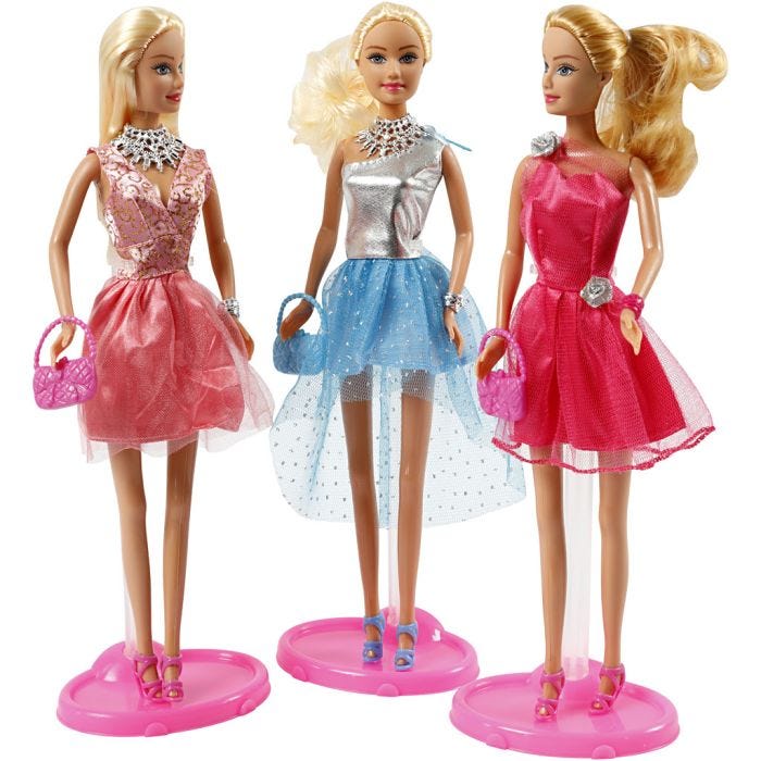 Lucy-nukke Fashion, koko 29 cm, 3 kpl/ 1 pkt