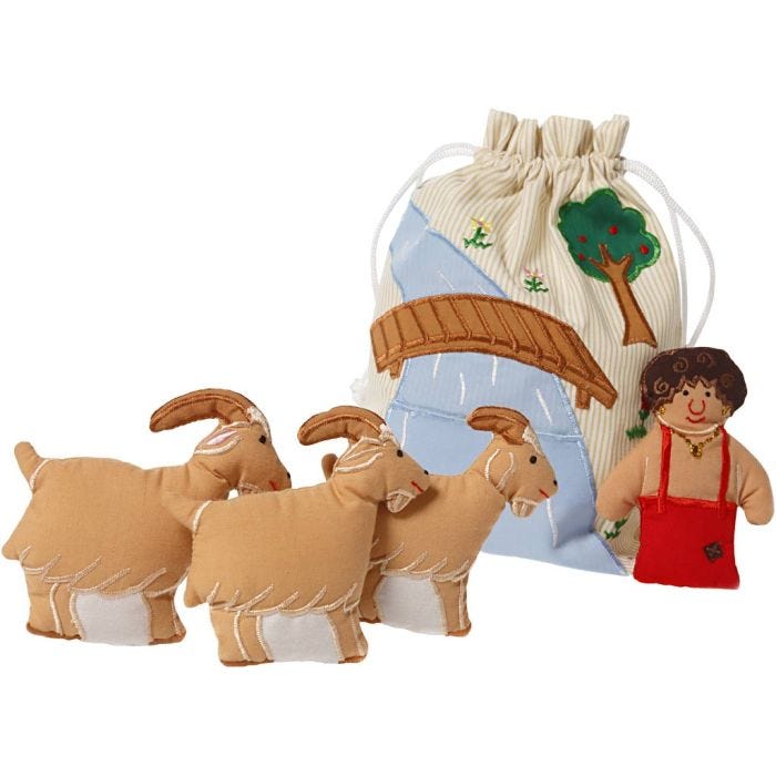 Tarinapussi, Kolme pukkia, Kork. 10 cm, 1 pkk/ 1 pkt