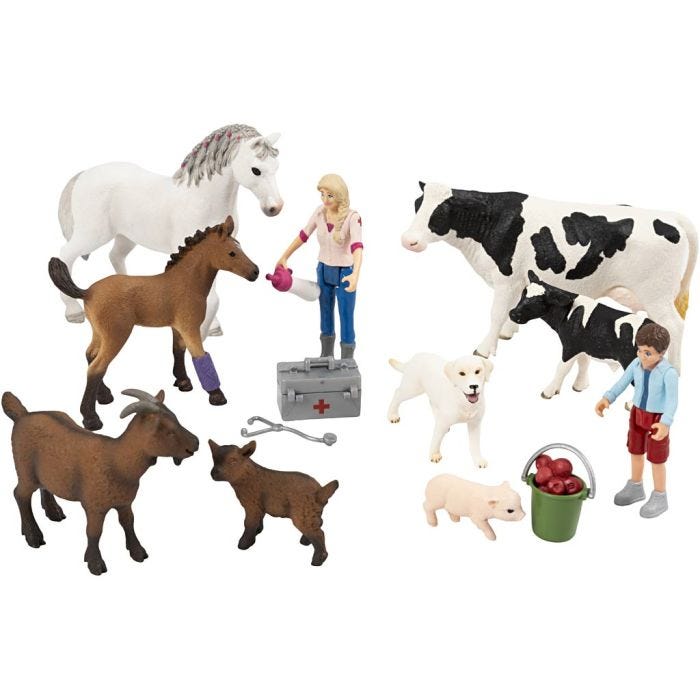 Schleich Maatilan eläimet, 10 osaa/ 1 set