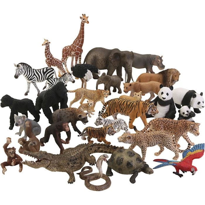 Schleich villieläimet, koko 3-18 cm, 32 kpl/ 1 set