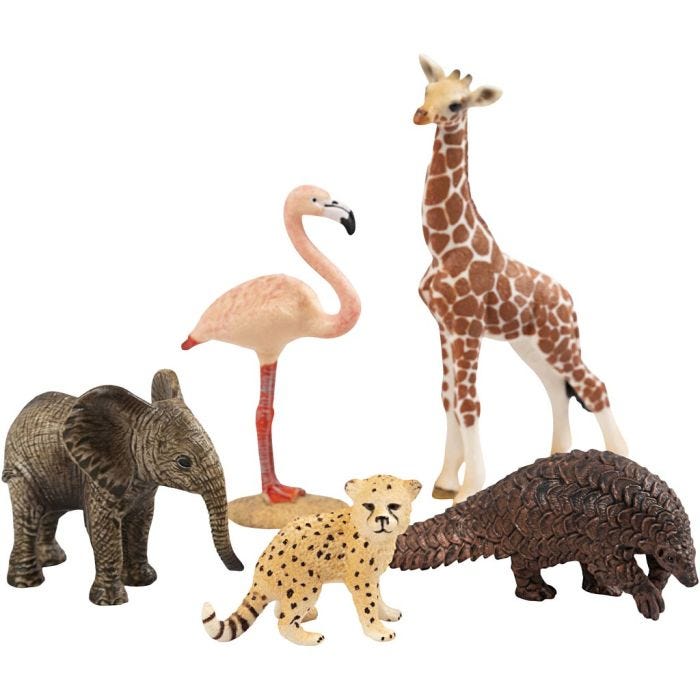 Schleich Villieläimet, Eläinten poikaset, 30x13,5x4,5 cm, 1 kpl