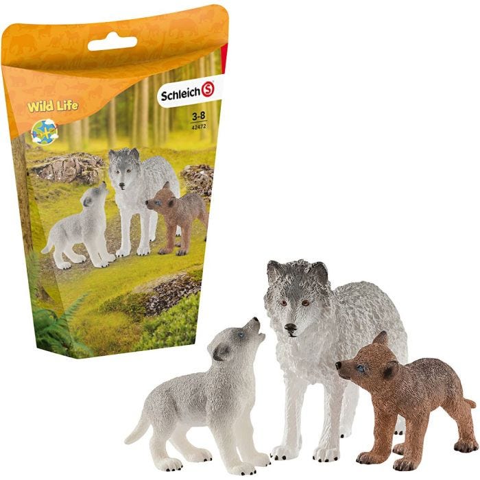 Schleich Pohjoisen villieläimet, Susiemo ja pennut, koko 19,2x13,6x5,8 cm, 1 kpl