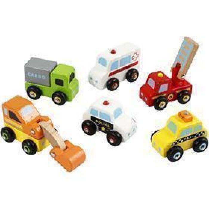 VIGA miniautot, koko 7-9 cm, 6 osaa/ 1 pkt