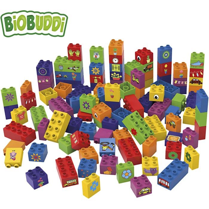 BIOBUDDI Rakennuspalikat, Kuviot, 100 kpl/ 1 set