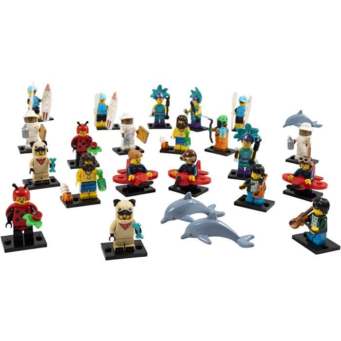 LEGO® Minihahmosetti, Lajitelman sisältö voi vaihdella , 21 kpl/ 1 pkt