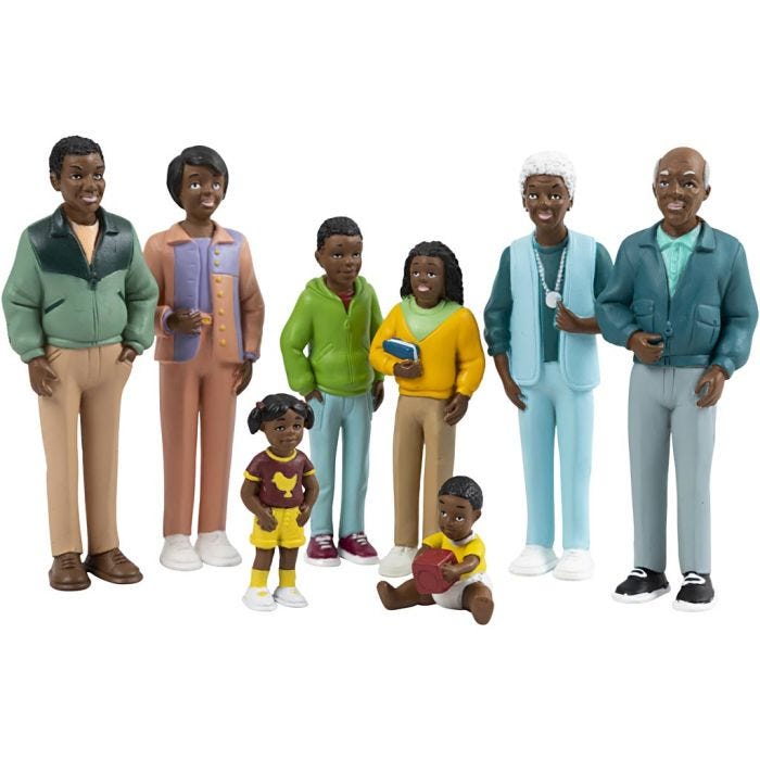 Perhe, Afrikkalais, Kork. -12 cm, 8 kpl/ 1 pkt