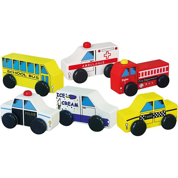 VIGA miniautot, huoltoajoneuvot, koko 7-9 cm, 6 osaa/ 1 set