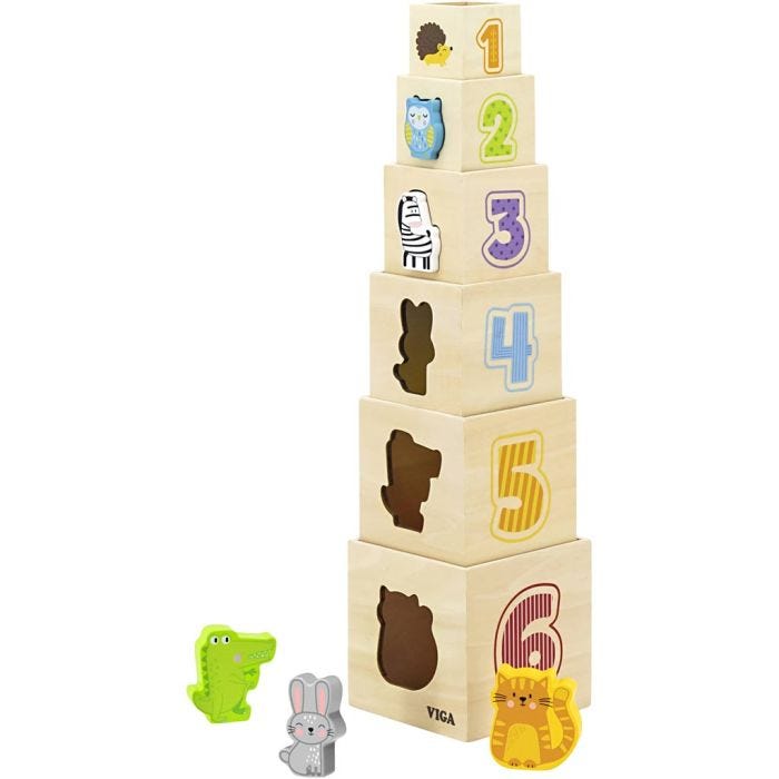 VIGA-Rakennuspalikat, Kork. 51 cm, Pit. 12 cm, Lev: 12 cm, 6 kpl/ 1 pkt