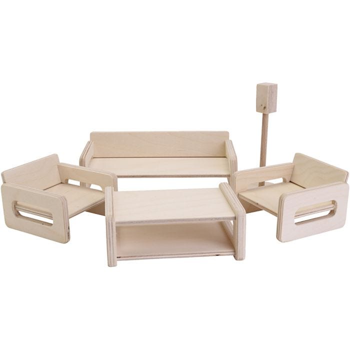 Nukketalon kalusteet, koko 10-21 cm, 5 kpl/ 1 kpl