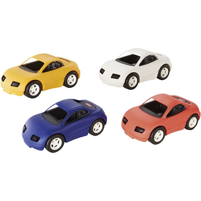 Little Tikes kilpa-autot, koko 25 cm, 4 kpl/ 1 pkt