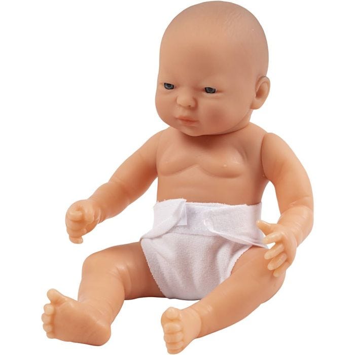 Nukke, vaalea tyttö, koko 24 cm, 1 kpl
