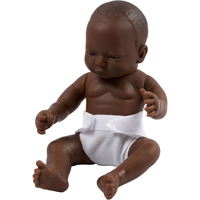Nukke, tumma tyttö, 24 cm, 1 kpl