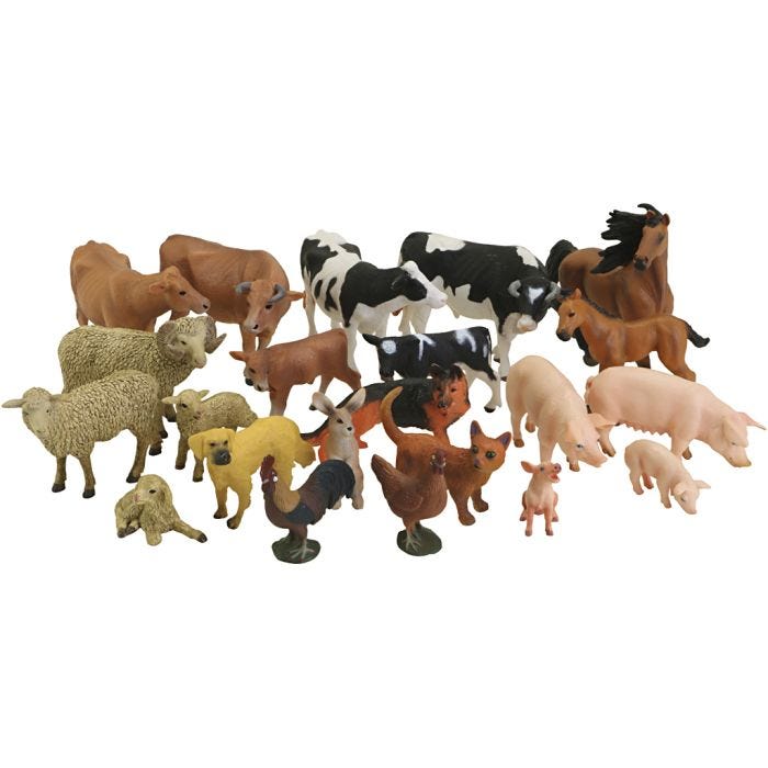 Maatilan eläimet, koko 4-13 cm, 22 kpl/ 1 pkt