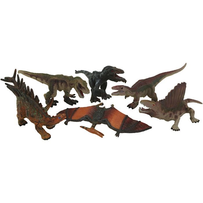 Dinosaurukset, koko 10-14 cm, 6 kpl/ 1 set