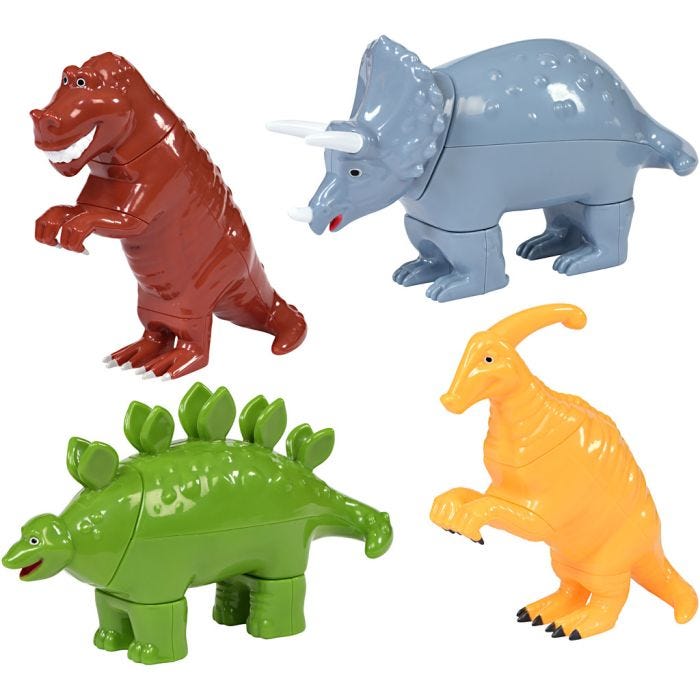 POLYDRON rakennuspalikat, Dinosaurukset, 16 kpl/ 1 pkt