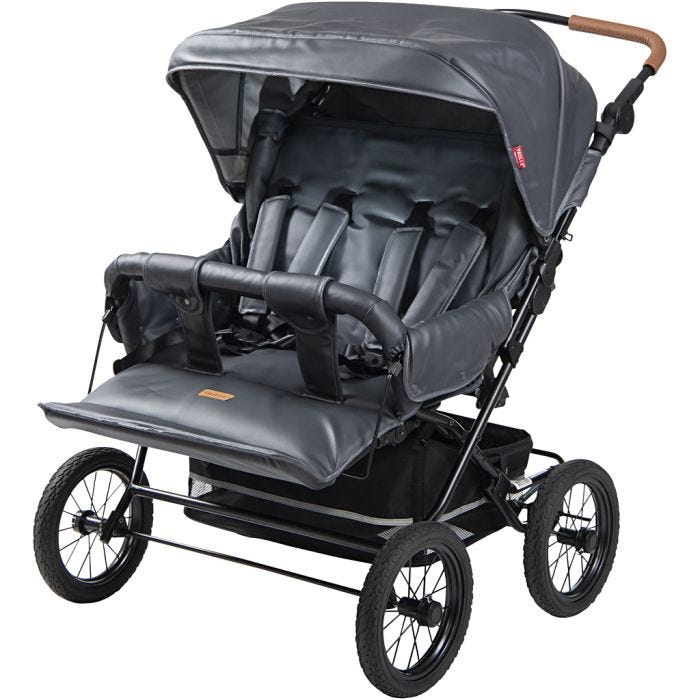TRILLE Gamma Lux kaksosrattaat, koko 82x76x31 cm, harmaa, 1 kpl