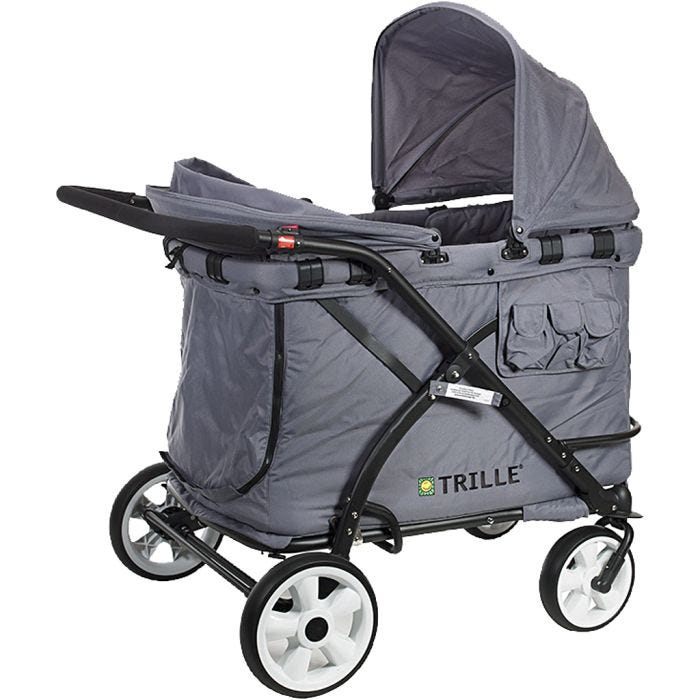 TRILLE Goliat motorisoidut lastenvaunut, 120x82x97 cm, harmaa, 1 kpl