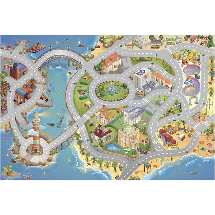 Leikkimatto, Tiet, 100x150 cm, 1 kpl
