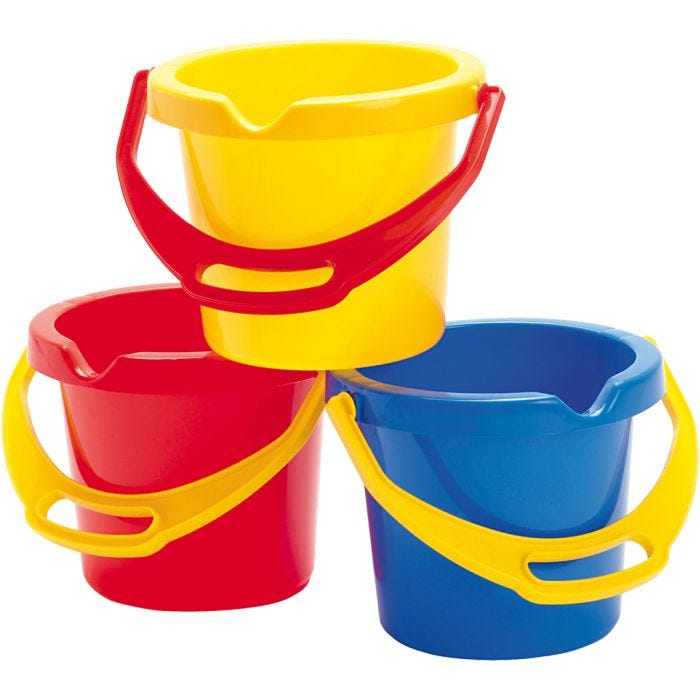 dantoy-ämpäri vahvalla kahvalla, Kork. 14 cm, 1 l, punainen, 1 kpl