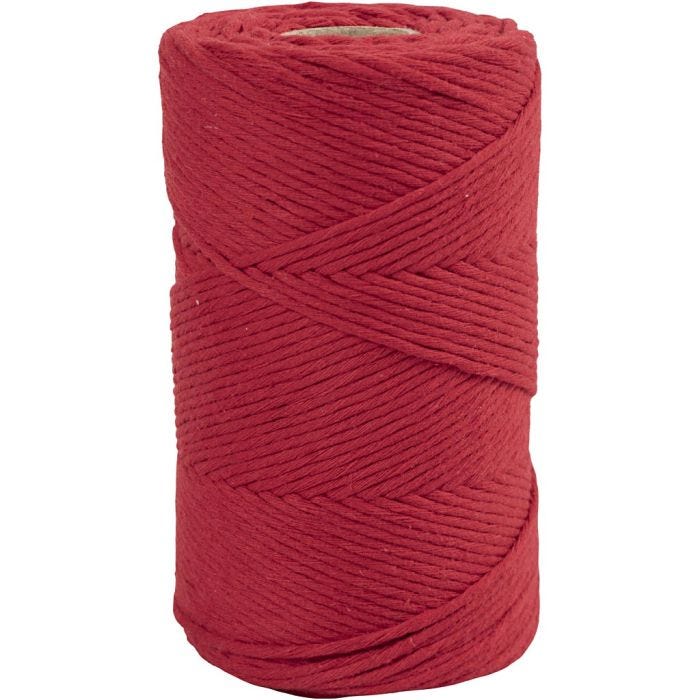 Makrameenyöri, Pit. 198 M, halk. 2 mm, punainen, 330 g/ 1 rll