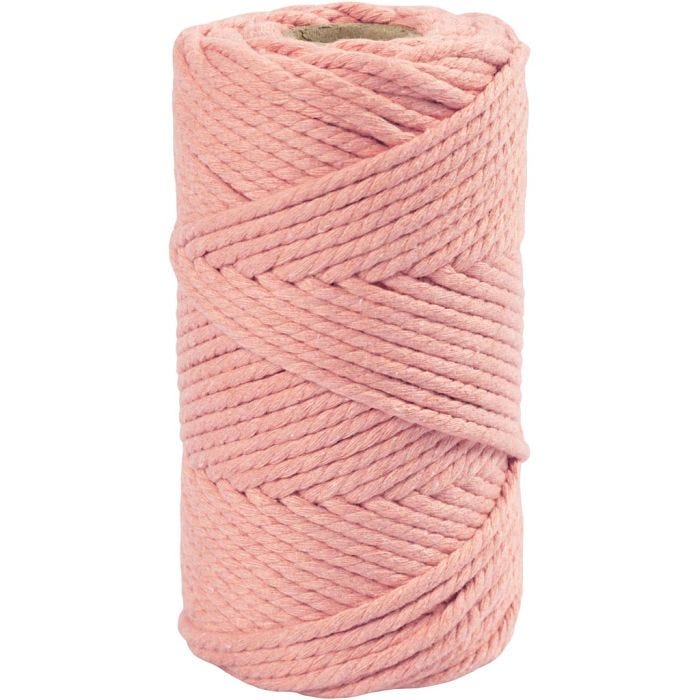 Makrameenyöri, Pit. 55 M, halk. 4 mm, rosa, 330 g/ 1 rll