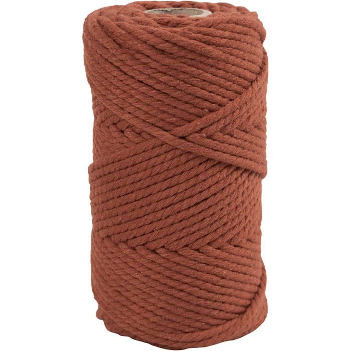Makrameenyöri, Pit. 55 M, halk. 4 mm, polt. orange, 330 g/ 1 rll