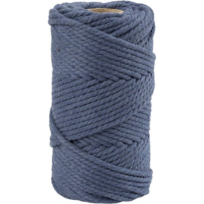 Makrameenyöri, Pit. 55 M, halk. 4 mm, sininen, 330 g/ 1 rll