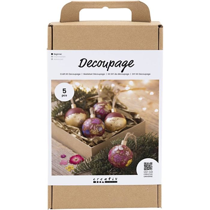 Askartelusetti Decoupage, Kuivakukat, joulunpunainen, 1 pkk/ 1 pkt