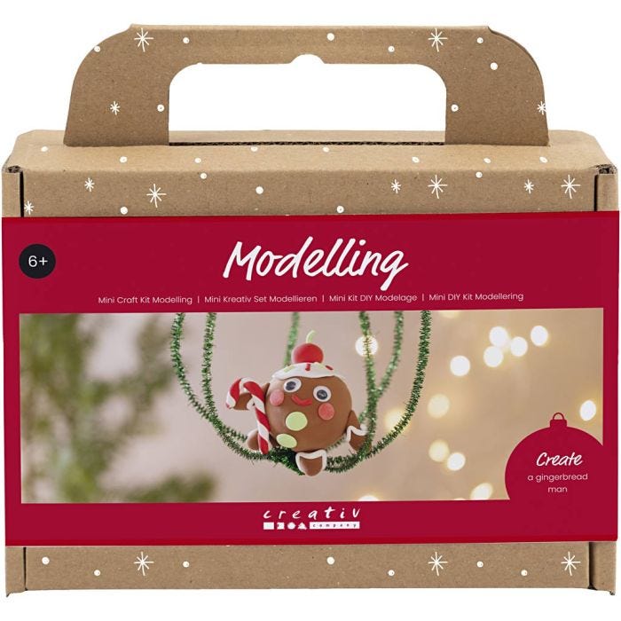 Askartelusetti Mini Muovailu, Piparkakkupoika, värilajitelma, 1 pkk/ 1 pkt