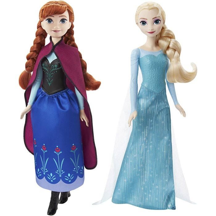 Disneyn Frozen-nukke, Anna ja Elsa, Kork. 30 cm, 2 kpl/ 1 pkt