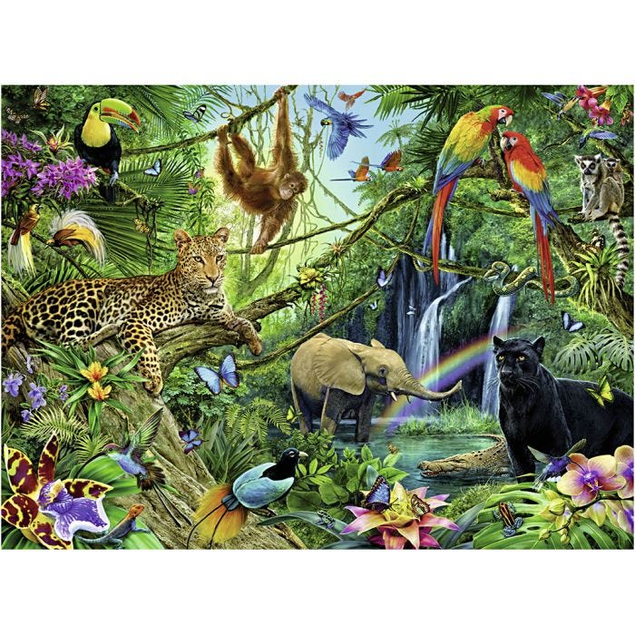 Viidakko palapeli, koko 49x36 cm, 200 kappaletta, 1 kpl