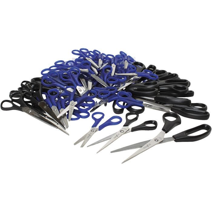 Saksisetti, Pit. 12,5+14+16 cm, oikeakätiset & vasenkätiset, 96 kpl/ 1 pkt
