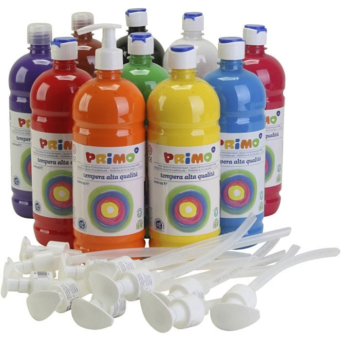 
Temperamaali Matta, matta, värilajitelma, 10x1000 ml/ 1 pkt