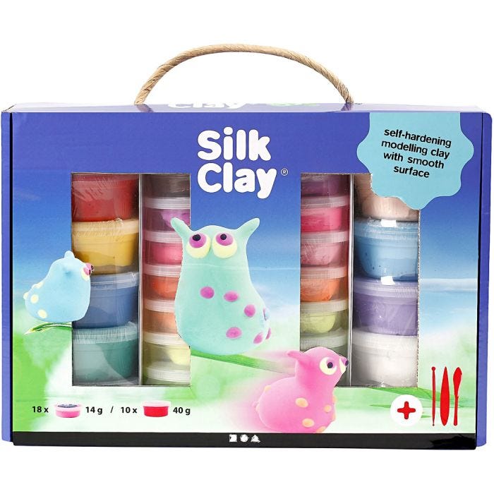 Silk Clay® Set -Silkkimassasetti, värilajitelma, 1 set