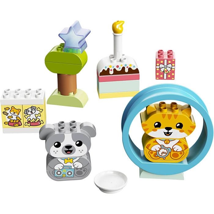 LEGO® DUPLO® Ensimmäinen Koiranpentuni ja Kissanpentuni Äänillä, 22 osaa/ 1 pkt