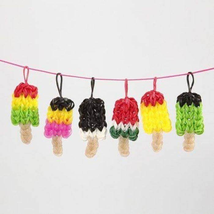 Rainbow loom mehujäätelöpuikot
