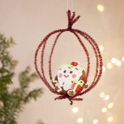 Silk Clay® -piparkakkusydän joulukoriste