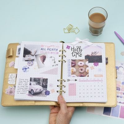 Yleiskatsaus Bullet Journal ja muistikirja tai päiväkirjaan