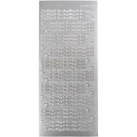 Ääriviivatarra, indbydelse, 10x23 cm, hopea, 1 ark