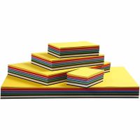 Värillinen kartonki, A3,A4,A5,A6, 180 g, värilajitelma, 1500 laj/ 1 pkk