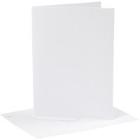 Korttipohja-/kirjekuoripakkaus, kortin koko 12,7x17,8 cm, kirjekuoren koko 13,3x18,5 cm, 230 g, valkoinen, 4 set/ 1 pkk