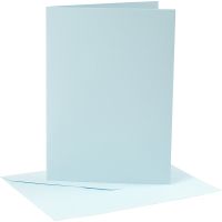 Korttipohja-/kirjekuoripakkaus, kortin koko 12,7x17,8 cm, kirjekuoren koko 13,3x18,5 cm, 220 g, vaaleansininen, 4 set/ 1 pkk
