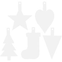 Kartonkikuviot joulu, Kork. 23,5-26,5 cm, Lev: 15,5-20,5 cm, valkoinen, 15 kpl/ 1 pkk