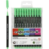 Colortime Fineliner, paksuus 0,6-0,7 mm, vaaleanvihreä, 12 kpl/ 1 pkk